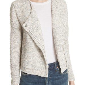 NWOT Joie Balina Tweed asymmetrical zip moto  M